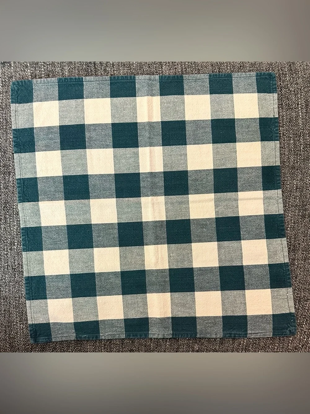 Plaid • cloth napkins • green and eggshell white • set of 6